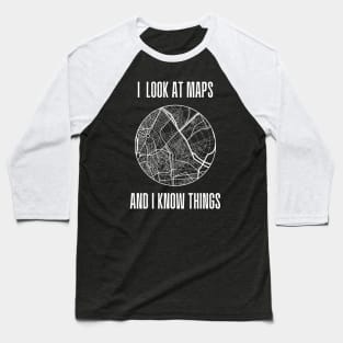 Funny Cartographer | Map Making | Geography Pun Baseball T-Shirt